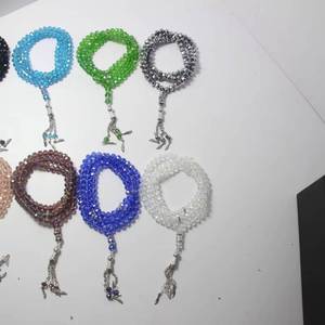 Cuentas de oración de cristal ligero de 8 mm, 99 cuentas, Tasbih, marca YASEEN, para uso diario en la mezquita y en peregrinaciones. - Product Image 1