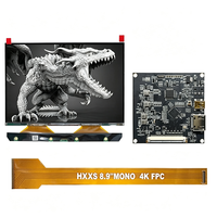 Layar LCD Monokrom 8.9 Inci 3840*2400 4K MIPI 50 Pin MONO LCD Dengan Papan H-DMI untuk Printer 3D Anycubic Mono X