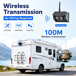 Système de caméra de recul sans fil à énergie solaire avec moniteur IPS de 6,86 pouces et caméra de recul magnétique pour camping-car, camion, remorque - Product Image 2