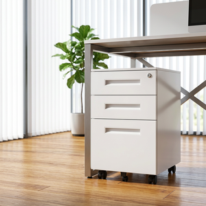 Armoire de classement de bureau mobile modulaire en acier, 3 tiroirs verrouillables, design moderne et minimaliste - Product Image 1