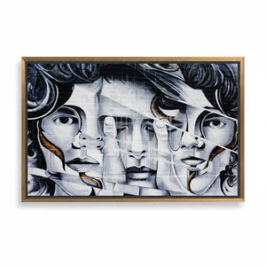 Modern Printed <b>Canvas</b>: Elegant Graffiti Art Wall Decor,GOLD <b>FRAMED</b> <b>CANVAS</b> - Product Image 2