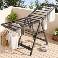 Séchoir à linge pliable sur pied en acier carbone épaissi pour intérieur, balcon et chambre