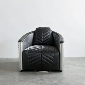 Sillón Industrial Attic Pilot de Cuero Genuino de Grano Completo, Sofá Individual para WhiskeyClub, BarCigar, Sala de Estar, Villa, Lounge - Product Image 2