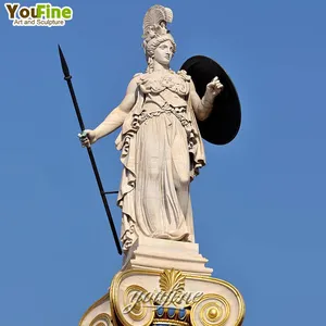 Sculpture classique de la mythologie grecque, grande taille, statue d'Athéna en marbre - Product Image 1
