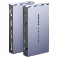 Mindpure 8K 3 puertos para HDMI Switcher Splitter Convertidores de video bidireccionales duales con HDCP2.2 1 entrada 2 salidas