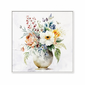 Quadro su Tela con Bouquet Floreale Impressionista Romantico ad Acquerello, Dipinto di Fiori per Camera da Letto, Regalo per Lei, Decorazione - Product Image 2