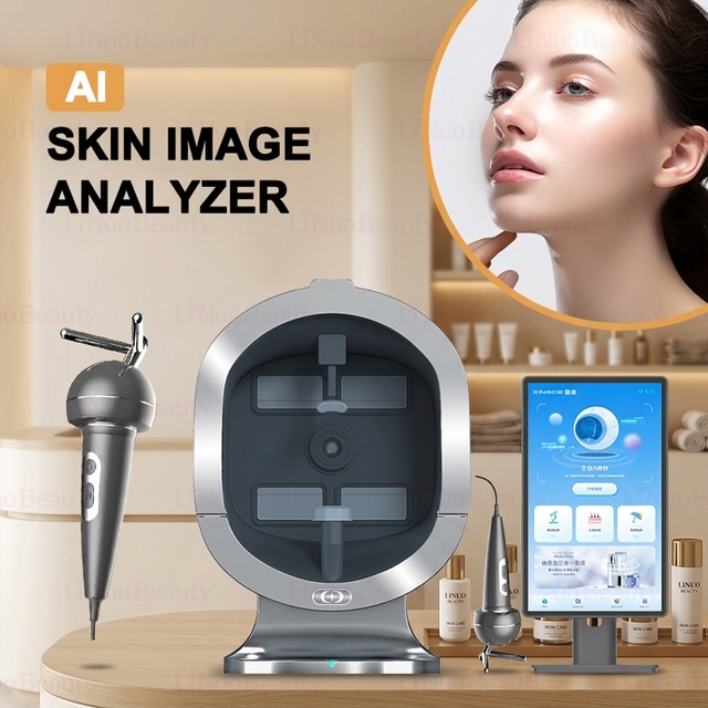 Professional AI Skin Image Analyzer Device 9 Spectrums Facial Scalp Detection Skin Problem Magic Mirror Facial Camera Scanner