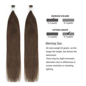 I Tip Cold Fusion Extensions de <span class=keywords><strong>cheveux</strong></span> vrais <span class=keywords><strong>cheveux</strong></span> humains chinois teints <span class=keywords><strong>brun</strong></span> <span class=keywords><strong>chocolat</strong></span> Style droit avec double extrémités dessinées - Product Image 2