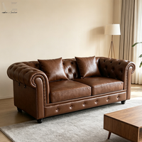 Modernes Einfaches Ecksofa-Set Multifunktionale Kreative Leder-Chesterfield-Couch für Wohnzimmer