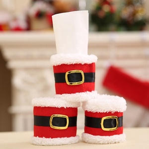 Mini conjunto <span class=keywords><strong>de</strong></span> <span class=keywords><strong>gorro</strong></span> y bufanda navideña <span class=keywords><strong>de</strong></span> Papá Noel para decoraciones navideñas <span class=keywords><strong>de</strong></span> botellas <span class=keywords><strong>de</strong></span> vino - Product Image 5