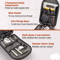 Ensemble d'ustensiles de cuisine de camping 14 pièces, organisateur de voyage, accessoires de gril, équipement compact portable pour sac à dos, barbecue, camping