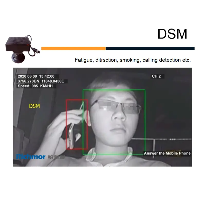 Richmor 8CH 1080P 모바일 DVR SD 카드 하드 디스크 ADAS DSM BSD 얼굴 인식 피로 감지 MDVR 트럭 버스