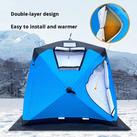 Tente de pêche sur glace d'hiver, triple couche, en coton Oxford sphérique, coupe-vent, zéro degré, ouverture rapide automatique, portable