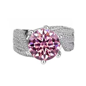 Anillo de Moissanita de 5 Quilates con Corte Brillante VVS, Piedras Preciosas Brillantes y Coloridas, Certificado GRA, Regalo de Boda, Regalo de Navidad, Joyería - Product Image 3