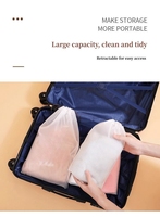 Sac d'emballage en plastique transparent givré à cordon de serrage personnalisé et recyclable pour vêtements, idéal pour les parapluies de voyage (vente en gros)