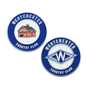 Pièces commémoratives personnalisées en alliage de zinc, logo émaillé 3D de club de golf, lettres double face, pour souvenirs - Product Image 4