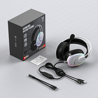 Casque de jeu filaire avec microphone omnidirectionnel, périphériques informatiques pour distributeurs, ONIKUMA X91, USB 3.5 mm, RGB, compatibilité multi-appareils