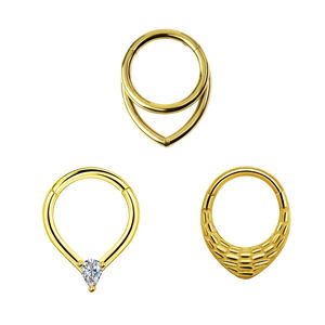 En stock – Bijou de piercing corporel en acier inoxydable chirurgical 316L, anneau articulé pour nez et oreille - Product Image 2
