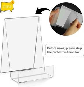 Support de livre en acrylique transparent Grand présentoir 5 pièces Porte-livre <span class=keywords><strong>Chevalet</strong></span> pour livres Partition musicale Œuvres d'art CD Tablette Affichage facile (L) - Product Image 4