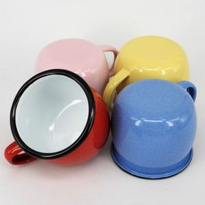 Taza de Metal Esmaltado de Buena Calidad, Linda, Clásica, de Color Sólido, para Leche, Desayuno, Café, Reutilizable, Creativa, con Forma de Barriga - Product Image 2