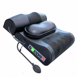 Almohada de masaje para cuello y hombros con función de calefacción para aliviar el dolor de cuello, cintura y espalda, terapia infrarroja, cuero PU, rectangular - Product Image 2