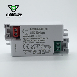 Adaptateur secteur Yodee Led Driver 12V 1A 12W AC/DC pour transformateur de bande lumineuse LED - Product Image 1