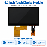 Modul Layar LCD TFT Profesional 4.3 Inci 480x272 dengan Layar Sentuh Kapasitif dan Antarmuka RGB