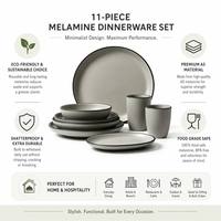 Ensemble d'assiettes et de bols en mélamine mate, légers et durables, de qualité alimentaire, pour restaurants, mariages et pique-niques en plein air