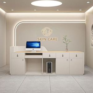 Simple and modern beauty salon cashier counter clothing store company front <b>desk</b> medical beauty clinic reception <b>desk</b> - Product Image 4