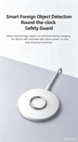 Chargeur sans fil magnétique MIJIA 25W, charge rapide, pour chevet et bureau, fin et portable pour les voyages, compatible avec câble Type C