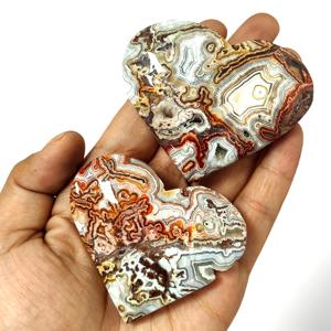 Venta al por Mayor de Piedras de Ágata Mexicana en Forma de Corazón, Cristal Curativo Natural Pulido para Decoraciones del Hogar Únicas y Regalos Navideños - Product Image 3