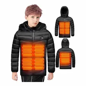 5V Electric Intelligent Temperature Control Insulated Heated puffer Jacket Winter Warm Hooded Heated clothing for children