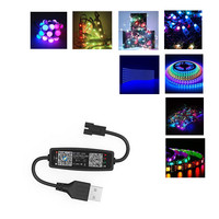 SK6812 WS2812 WS2811 WS2812B RGB ARGB RGBIC Contrôleur Musique avec MIC pour Adressable Digital Pixel LED Strip Light APP USB 5V