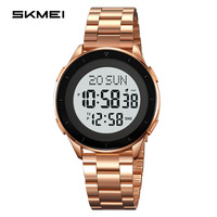 Jam Tangan Pria SKMEI 2302 Mewah Tahan Air Digital, Kaca Stainless Steel Mengkilap, Tali Poles Lebar, Layar LCD Besar, Bisnis