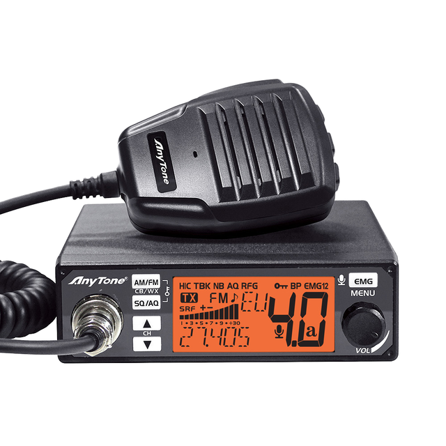 AT-500M II CB for 4W AM/FM 26.965-27.405MHz Marine & Car Mobile for 40CH 5-10km Range