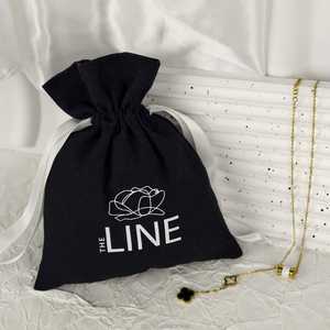 Sac d'emballage pour montre en coton recyclé USM avec cordon de serrage, sac à bijoux, logo personnalisé imprimé, sac cadeau pour bonbons, pochette anti-poussière pour cosmétiques - Product Image 3