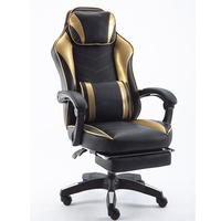 Chaise de bureau gaming à dossier haut avec support lombaire, pivotante en cuir PU, design moderne, accoudoirs, réglage de hauteur à 3 niveaux par vérin à gaz