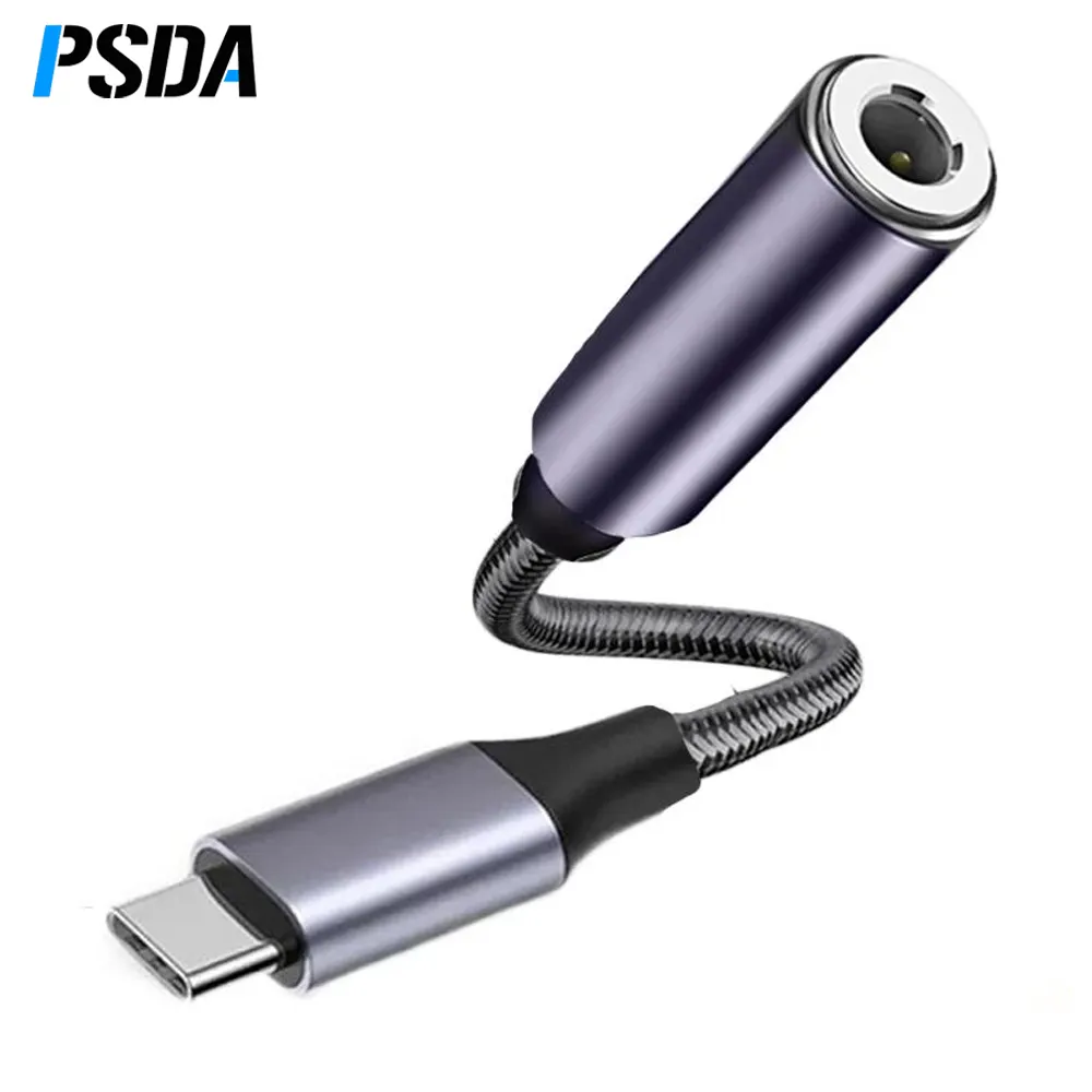 PSDA 3D Girl USB Type C to 3.5mm Aux Adapter Type-c3.5ジャックオーディオケーブルイヤホンケーブルforSamsung Galaxy S22 S21 HuaweiP50