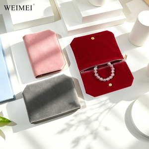 WEIMEI Custom Microfiber <b>Jewelry</b> Pouches Hign Quality <b>Jewelry</b> Pouch with Logo Customized <b>Jewelry</b> <b>Packaging</b> Button Bags - Product Image 1