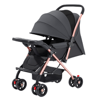 Poussette Bébé en Lin Pliable et Portable avec Poussette Détachable E3 Âges et Plateau Repas - Vente Directe Usine