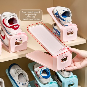 Cartoon Adjustable <b>Space</b>-<b>Saving</b> Two-Tier <b>Shoes</b> Holder <b>Shoe</b> Cabinet Layered Partition Organizing Children's <b>Shoe</b> Rack - Product Image 6