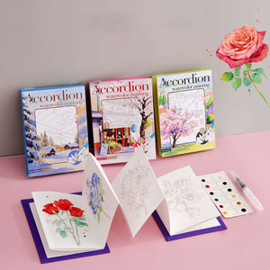 Ensemble <span class=keywords><strong>de</strong></span> jouets <span class=keywords><strong>de</strong></span> <span class=keywords><strong>dessin</strong></span> au feutre aquarelle pour enfants <span class=keywords><strong>de</strong></span> 5 à 7 ans - Cahier <span class=keywords><strong>de</strong></span> coloriage en papier et brochure pliable - Product Image 5