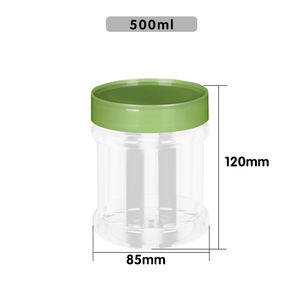 Recipiente de <span class=keywords><strong>PET</strong></span> de Grau Alimentício Portátil de 500g com Tampa Rosqueada, Jarro Transparente para Armazenamento de Doces e Nozes - Product Image 4