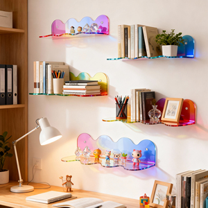 رفوف أكريليك متلألئة، رف حائط عائم، رف كتب مثبت على الحائط، منظم عرض، بسعر المصنع، الحد الأدنى للطلب منخفض - Product Image 1