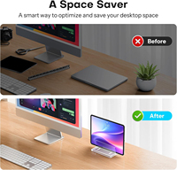 Support vertical réglable pour ordinateur portable et tablette avec refroidissement intégré, optimiseur de station de travail pour MacBook Pro Air