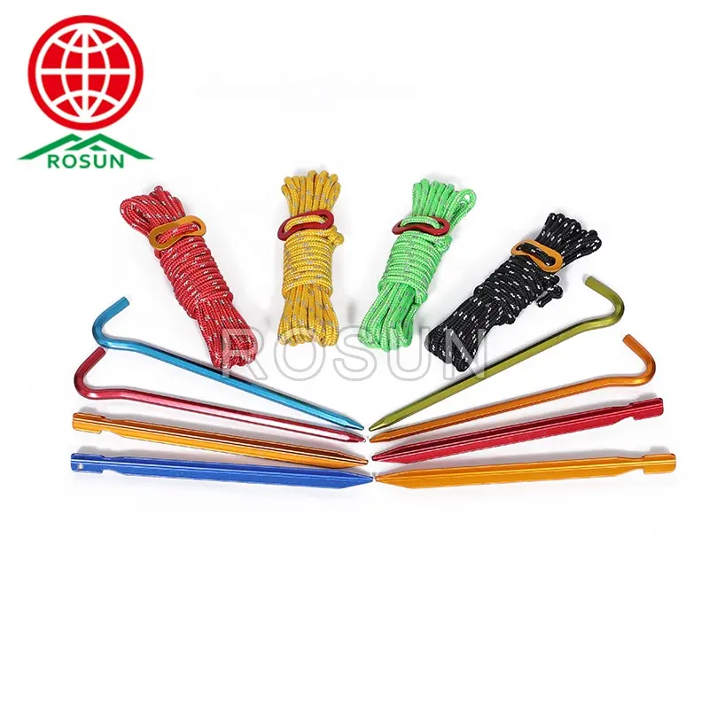 4ミリメートル1バンドルReflective Nylon Cord Tent Guyline RopeとUltralight Aluminum Alloy Adjuster Fits Camping Hiking Tent Rope