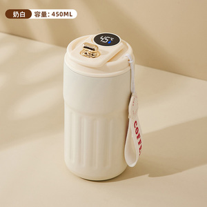 Tasse à café intelligente en acier inoxydable 316 avec affichage de la température, double paroi sous vide, portable pour l'extérieur avec cordelette - Product Image 2