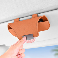 Étui de rangement pour lunettes de soleil en daim importé durable avec fermeture magnétique, boîte à clip pour lunettes adaptée aux modèles Ford, Toyota, Honda, VW