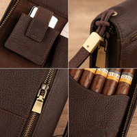 Nouvel étui à cigares multifonctionnel en cuir Crazy Horse vintage pour homme, capacité de 5 cigares, compact, style bracelet, pour les voyages