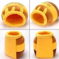 PiCiPaw-Lit pour chat mignon, en forme de pot de miel, lit chaud en peluche pour chat, automne hiver
